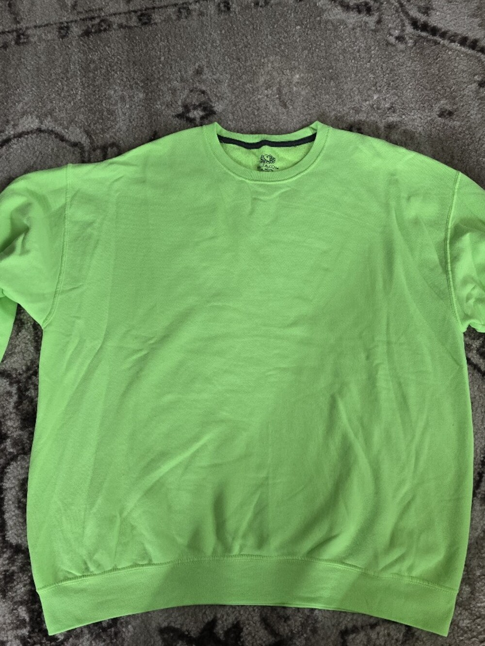 Fruit of the Loom Men's Bright Lime Crewneck Sweater